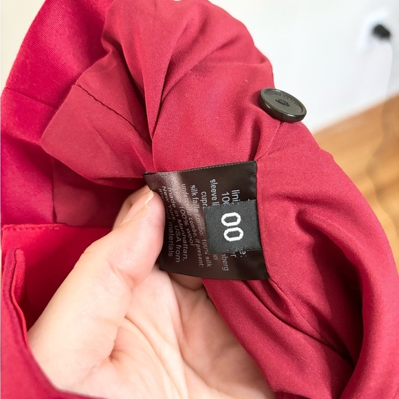 Rachel Comey crimson red pink short pin blazer wool sateen size 00 new - Picture 7 of 8